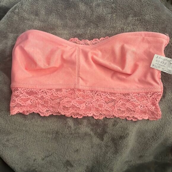 New B.Tempt'd Bandeau Bra size small lace peach women's Wacoal wireless. - Picture 2 of 4
